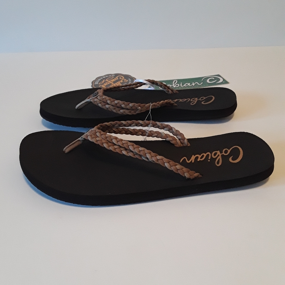 NWT Cabian Black & Brown Sandals Women's Size 7